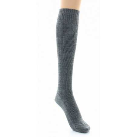 Chaussettes hautes à côtes Confort Laine peignée mélangée Sans élastique