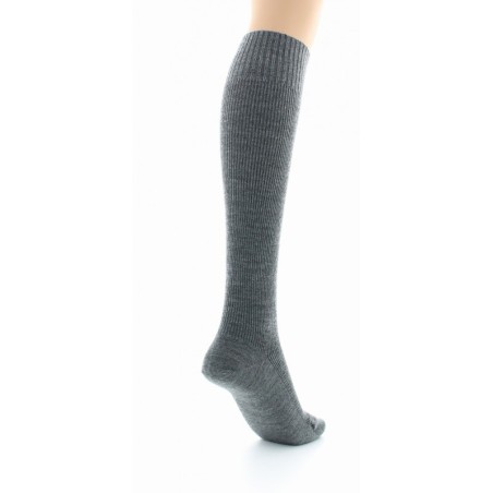 Chaussettes hautes à côtes Confort Laine peignée mélangée Sans élastique