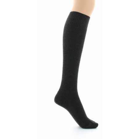 Chaussettes hautes à côtes Confort Laine peignée mélangée Sans élastique