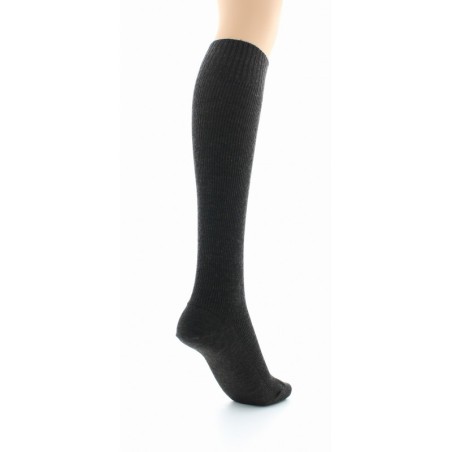 Chaussettes hautes à côtes Confort Laine peignée mélangée Sans élastique