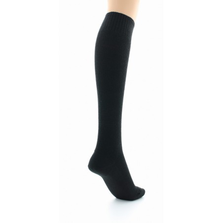Chaussettes hautes à côtes Confort Laine peignée mélangée Sans élastique