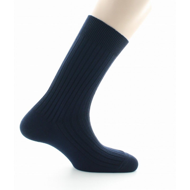 Chaussettes à côtes derby - Pur coton fil d'écosse
