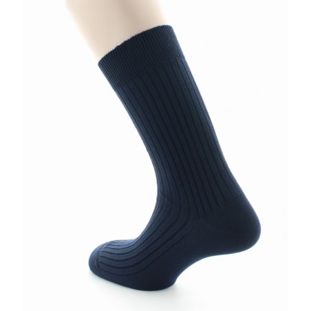 Chaussettes à côtes derby - Pur coton fil d'écosse
