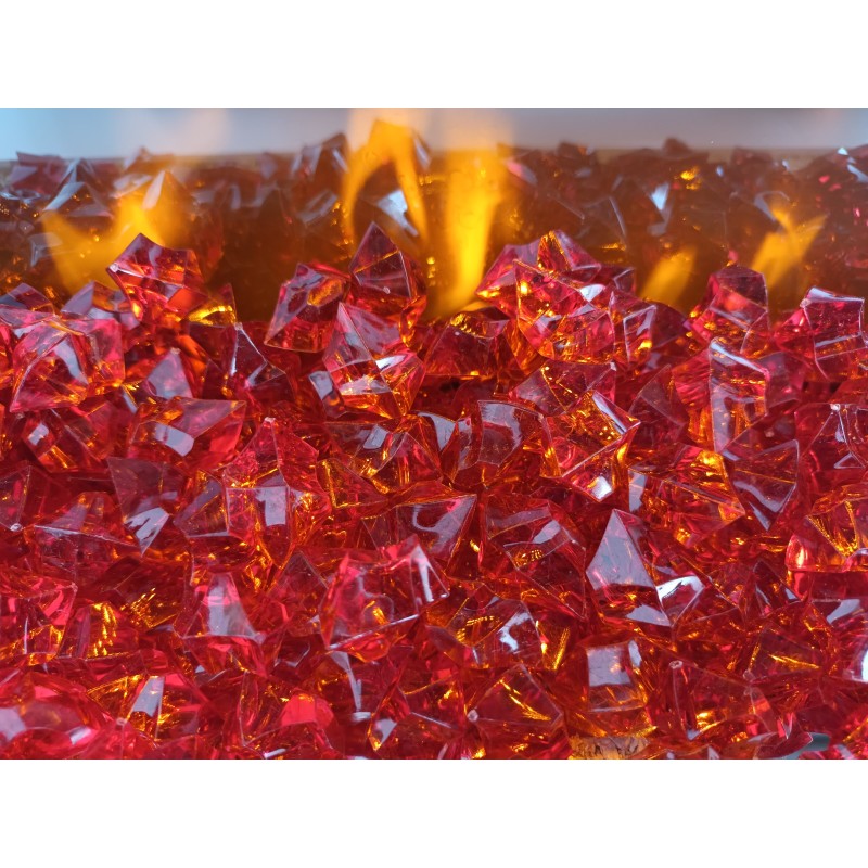 Pierres décoratives rouges pour cheminées électriques Chemin'Arte