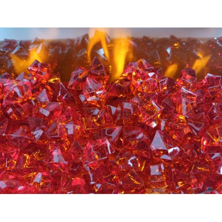 Pierres décoratives rouges pour cheminées électriques Chemin'Arte
