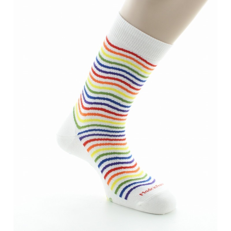 Chaussettes vagues multicolores