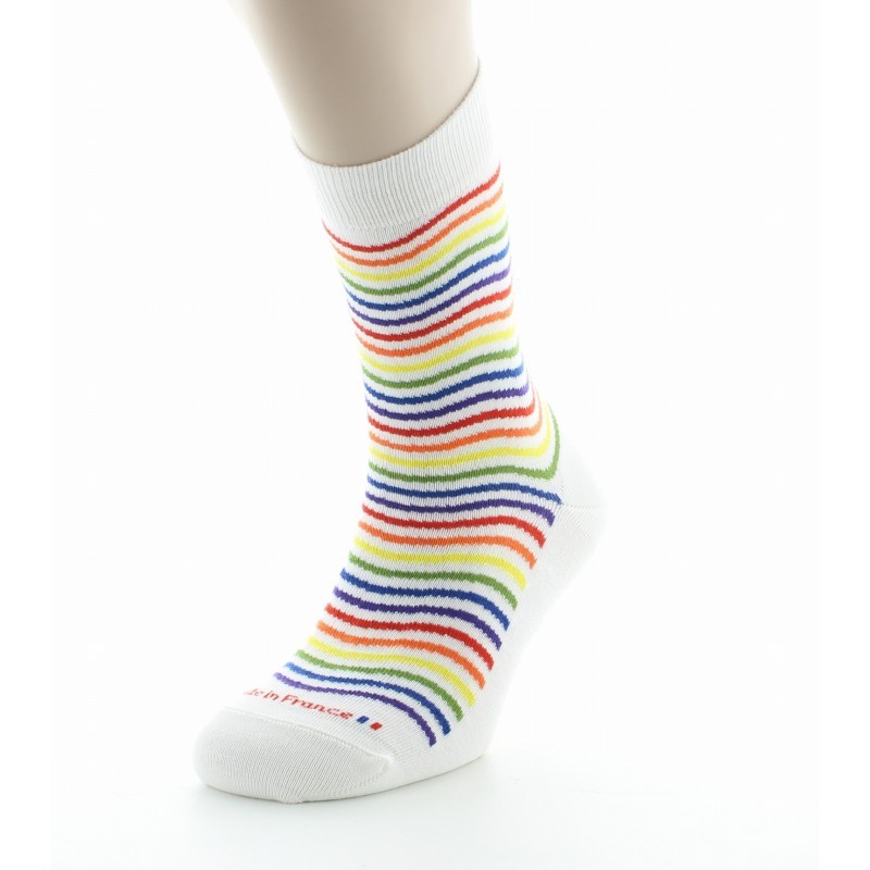 Chaussettes vagues multicolores