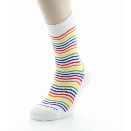 Chaussettes vagues multicolores