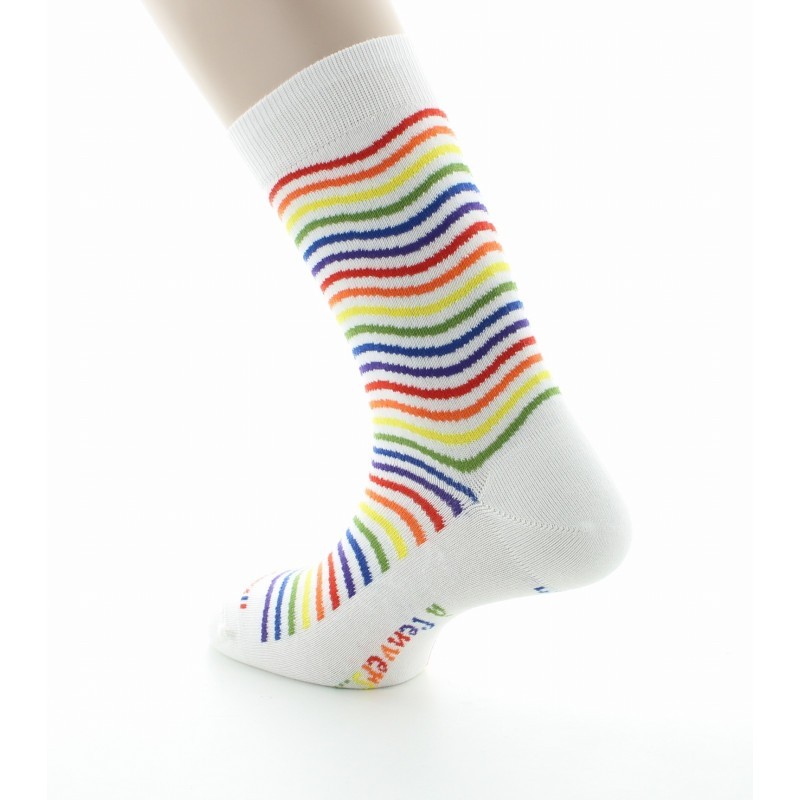 Chaussettes vagues multicolores