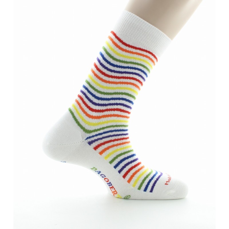 Chaussettes vagues multicolores