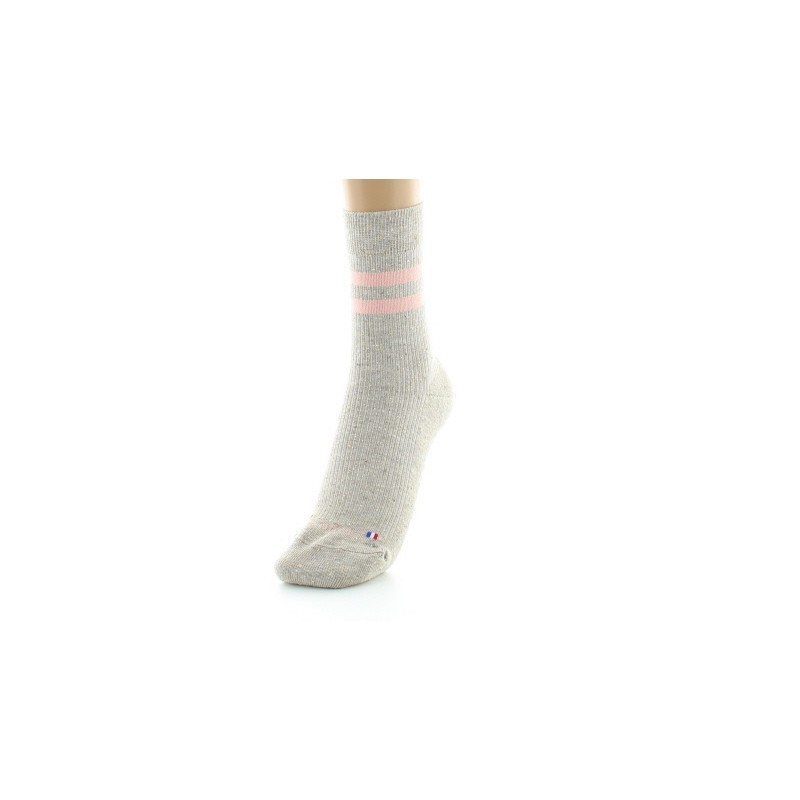 Chaussettes courtes femme en coton et soie