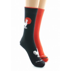 Doubles chaussettes réversibles Coq
