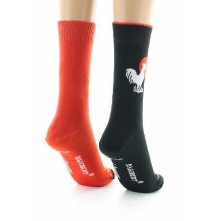 Doubles chaussettes réversibles Coq