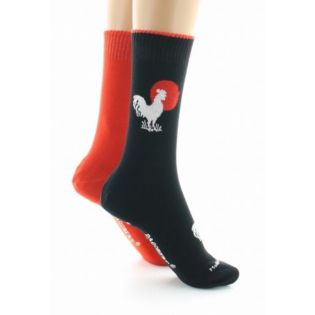 Doubles chaussettes réversibles Coq