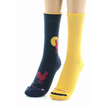 Doubles chaussettes réversibles Coq