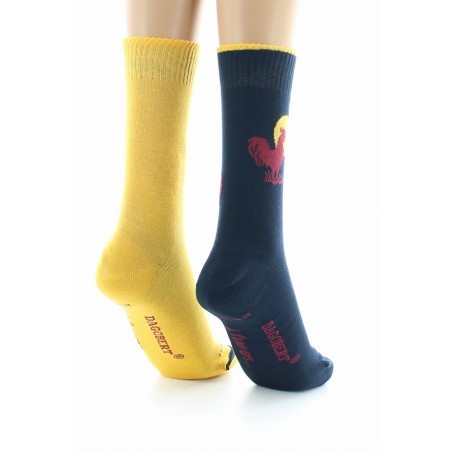 Doubles chaussettes réversibles Coq