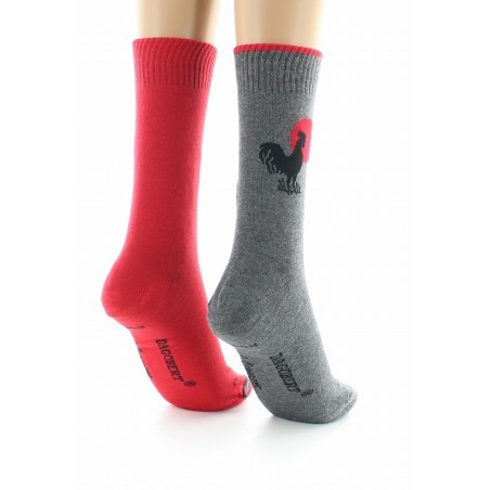Doubles chaussettes réversibles Coq
