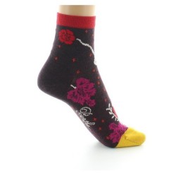 Socquettes femme laine peignée couleurs d'automne