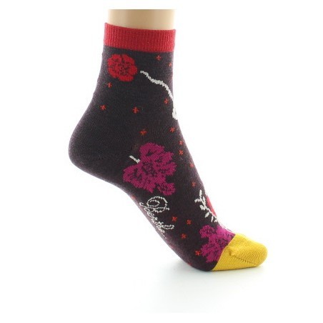Socquettes femme laine peignée couleurs d'automne