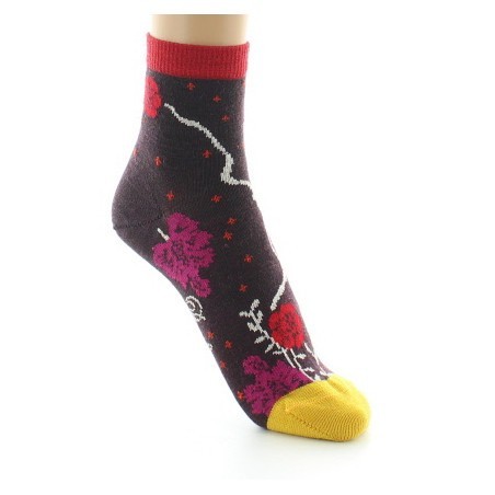 Socquettes femme laine peignée couleurs d'automne