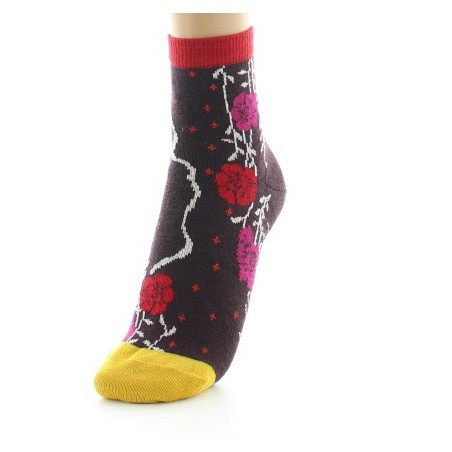 Socquettes femme laine peignée couleurs d'automne