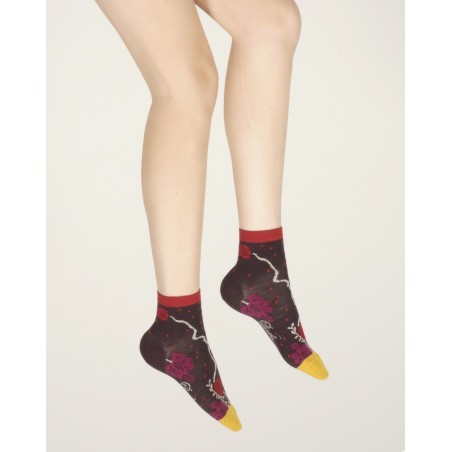 Socquettes femme laine peignée couleurs d'automne