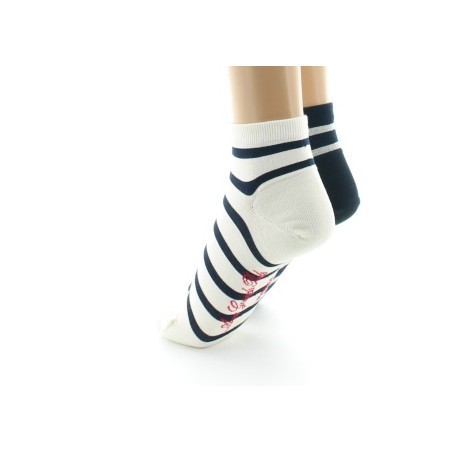 Socquettes en soie rayées asymétriques