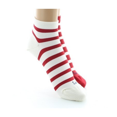 Socquettes en soie rayées asymétriques