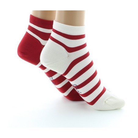 Socquettes en soie rayées asymétriques