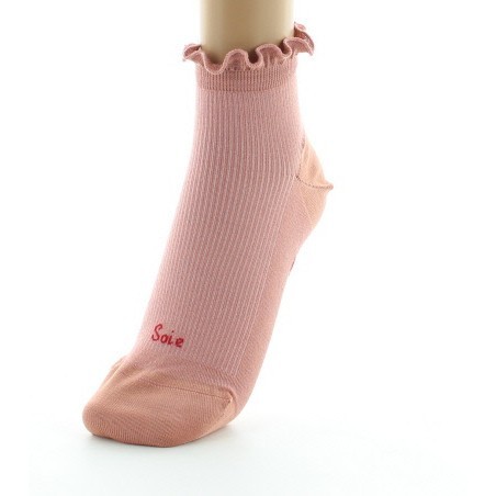 Chaussettes Courtes en soie à côtes