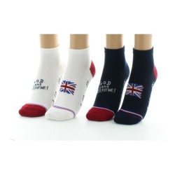 Pack de 2 paires de chaussettes courtes marine et blanche