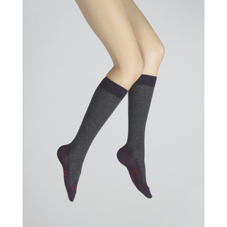 Chaussettes hautes cachemire rose