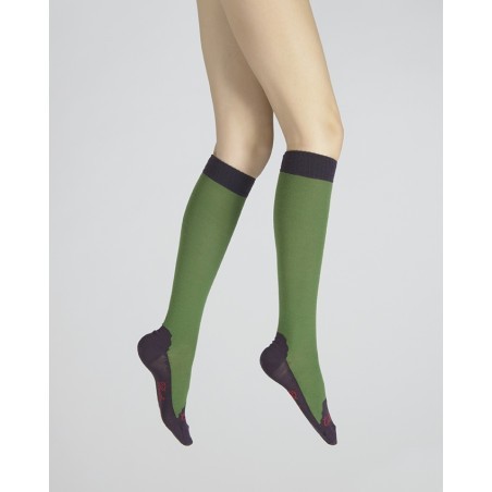 Chaussettes hautes cachemire rose