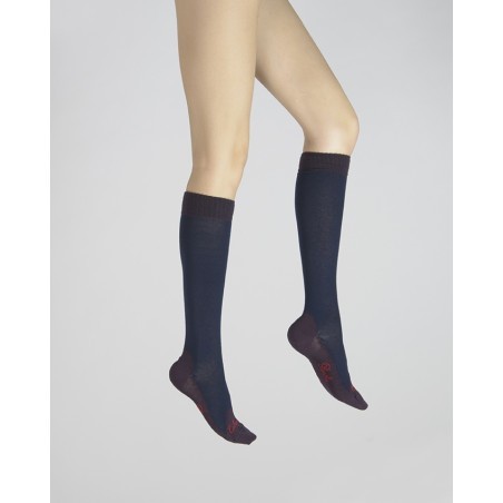 Chaussettes hautes cachemire rose
