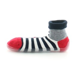 Chausson chaussette asymétrique marine et ivoire