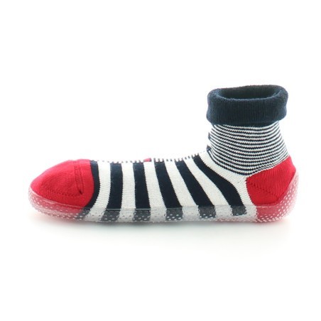 Chausson chaussette asymétrique marine et ivoire