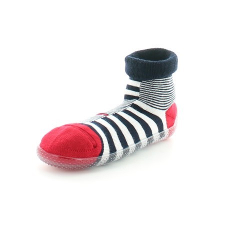 Chausson chaussette asymétrique marine et ivoire