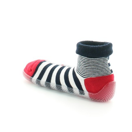 Chausson chaussette asymétrique marine et ivoire