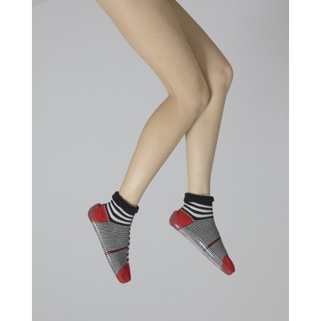 Chausson chaussette asymétrique marine et ivoire