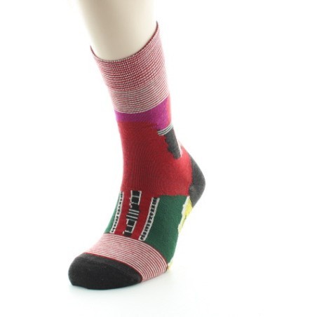 Chaussettes homme laine peignée cubisme
