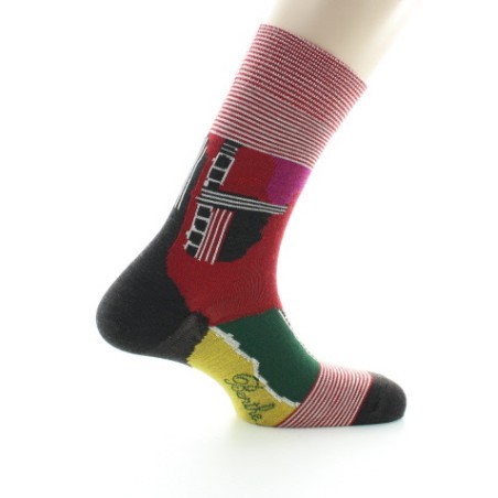 Chaussettes homme laine peignée cubisme