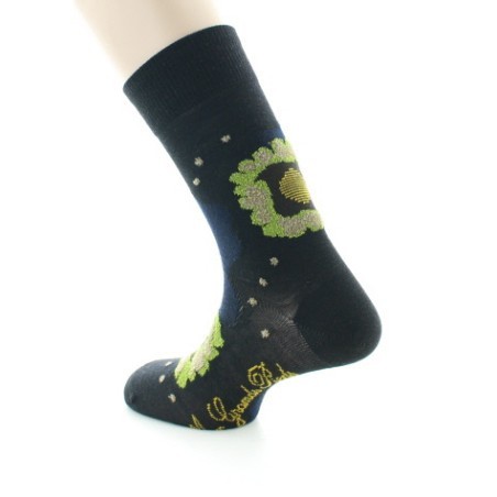 Chaussettes homme laine peignée nénuphar