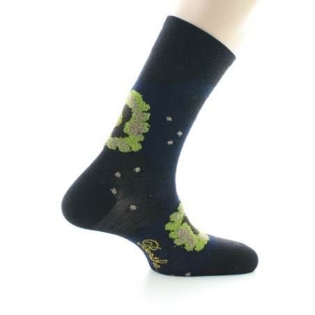 Chaussettes homme laine peignée nénuphar