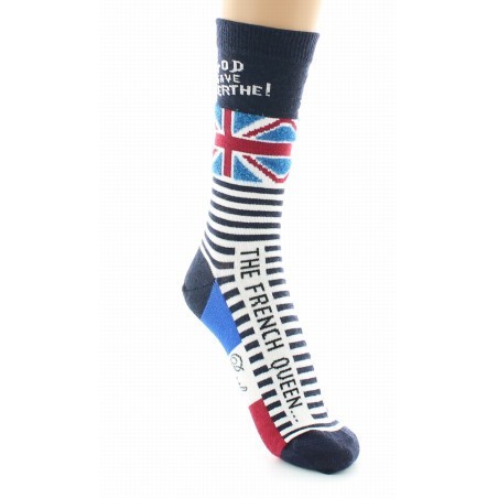 Chaussettes God Save Berthe Marine