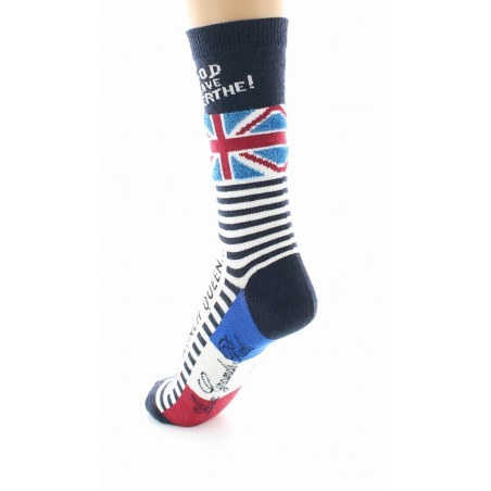 Chaussettes God Save Berthe Marine