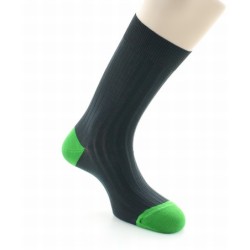 Chaussettes Jean Gabin anthracite / vert pomme