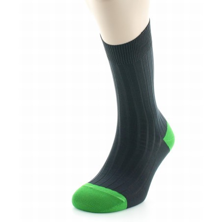 Chaussettes Jean Gabin anthracite / vert pomme