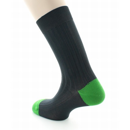 Chaussettes Jean Gabin anthracite / vert pomme