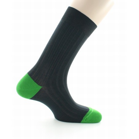 Chaussettes Jean Gabin anthracite / vert pomme