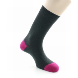 Chaussettes Archimède anthracite / fushia